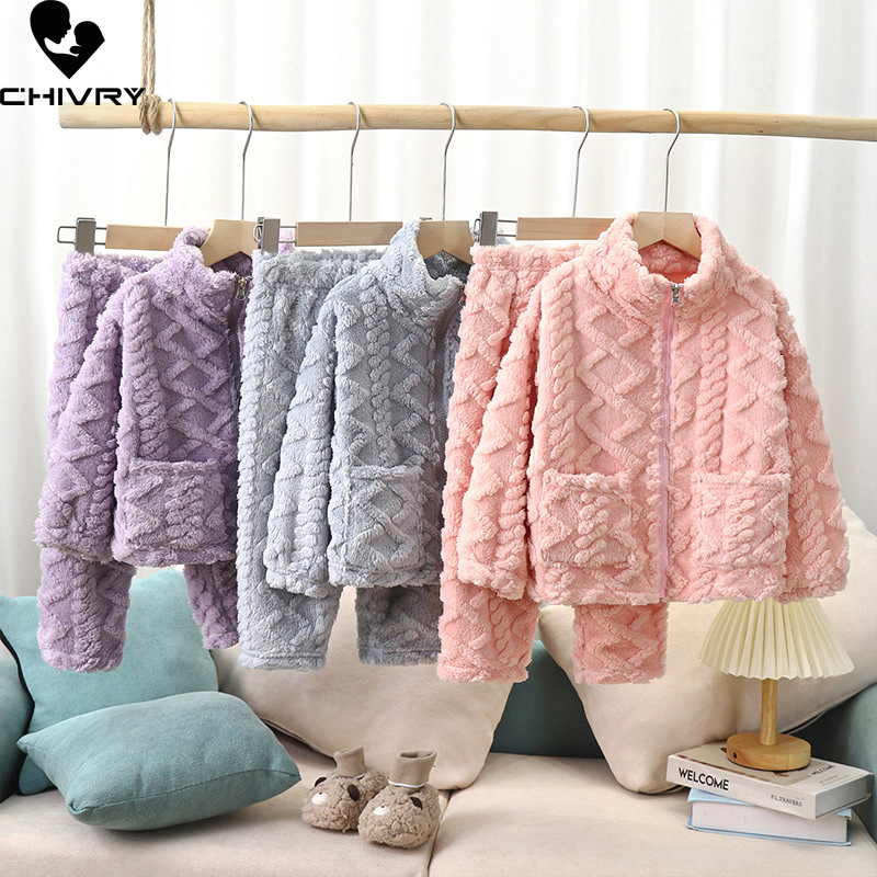 Winter Clothing For Baby Girl - Pijama de flanela engrossado para crianças,