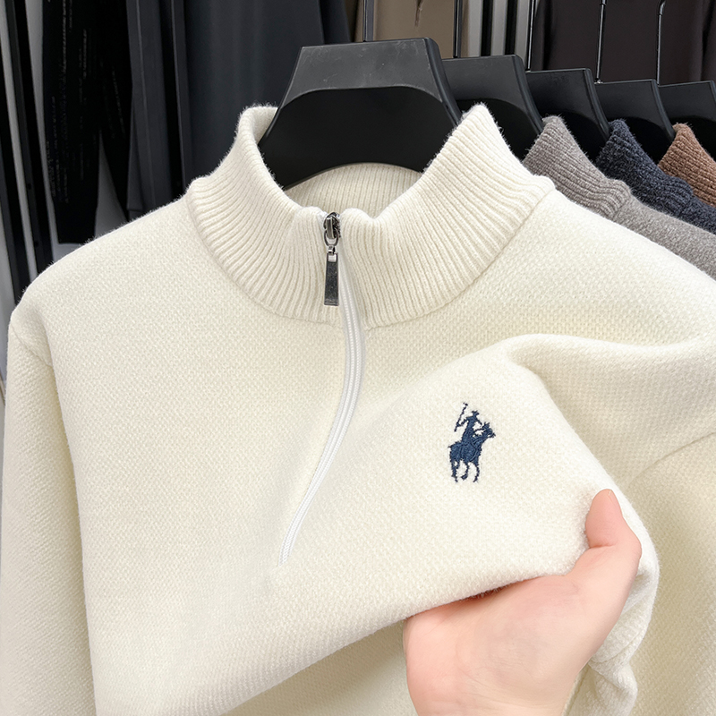 Winter Clothing Layers - Suéter Masculino de Tricô com Zíper