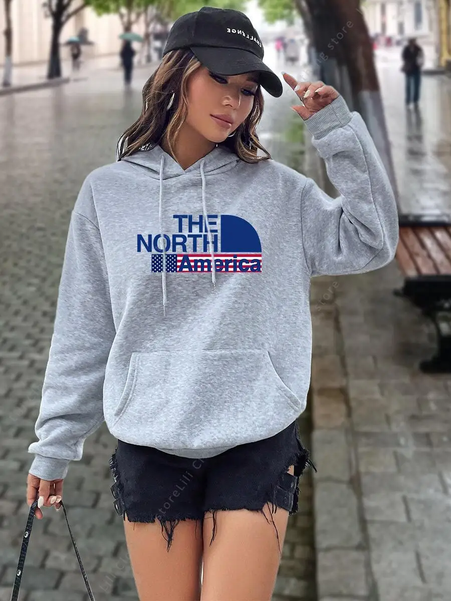 Winter Clothing Drawing - Hoodies Femininos com Estampa Gráfica e