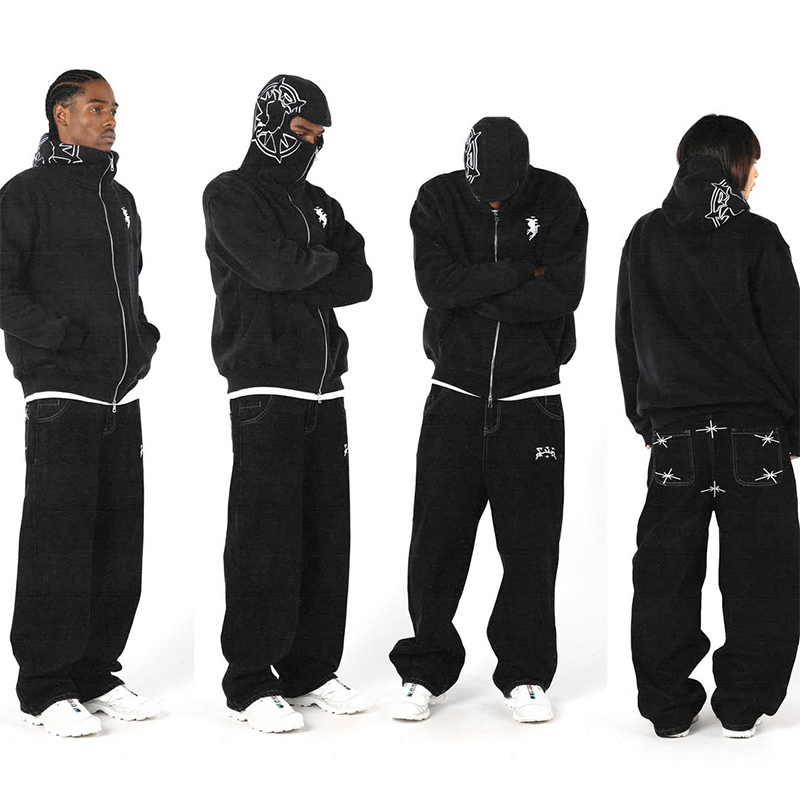 Winter Clothing Website - Bordado gráfico streetwear hoodie y2k harajuku