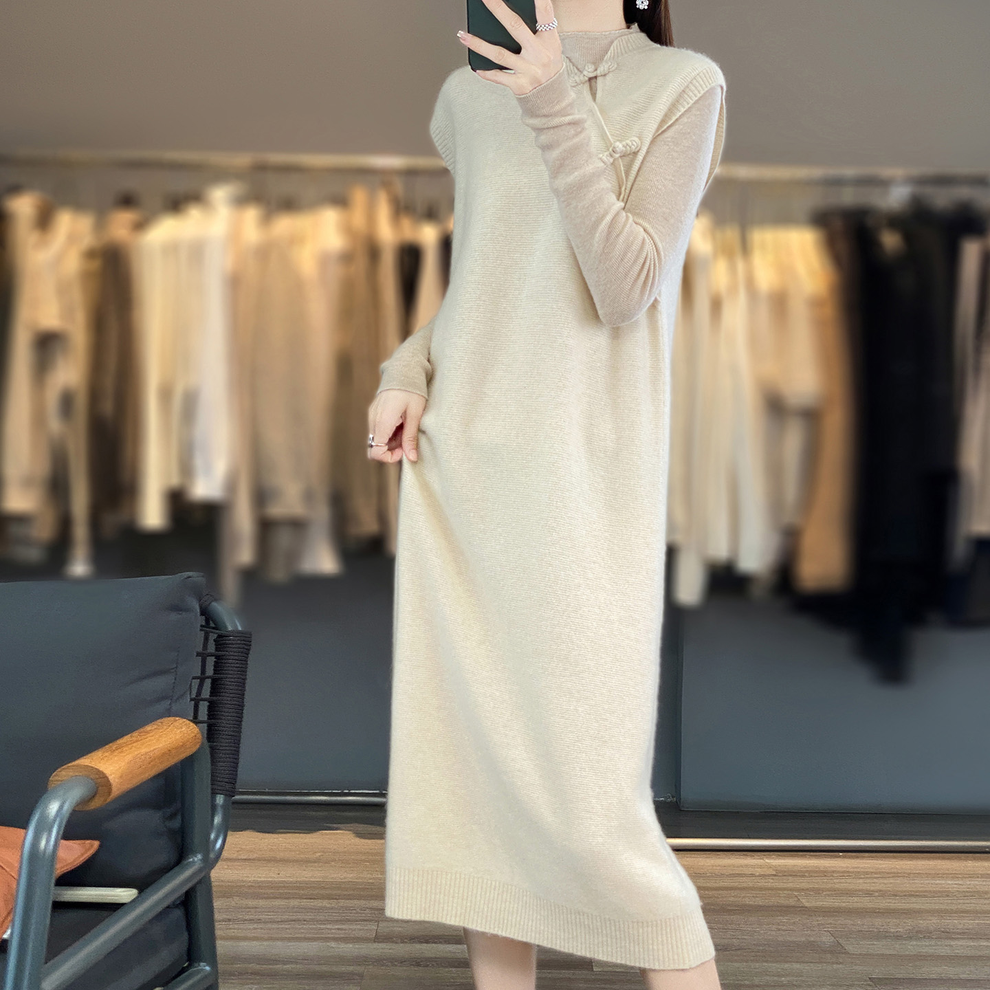 Winter Clothing Layers - 100 lã pura das mulheres outono