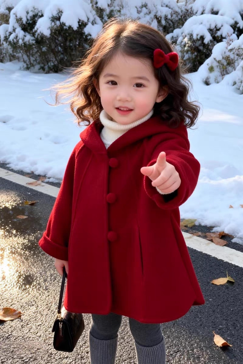 Casaco de Lã para Meninas, Out - Winter Clothing For Baby Girl avaliação e preço