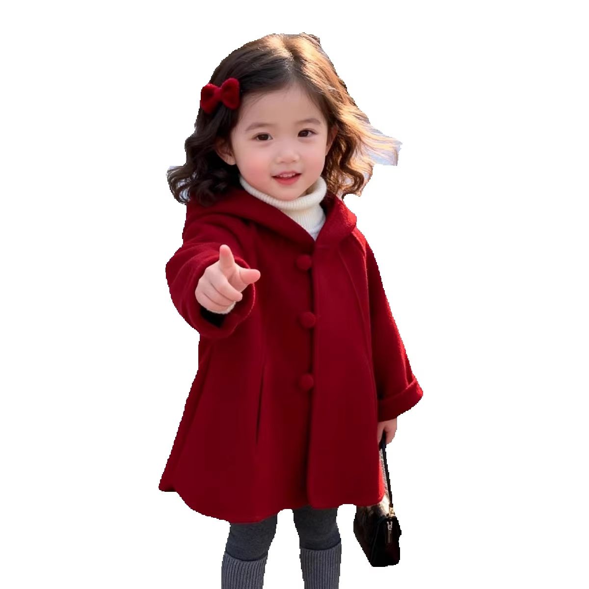 Casaco de Lã para Meninas, Out - Winter Clothing For Baby Girl avaliação e preço