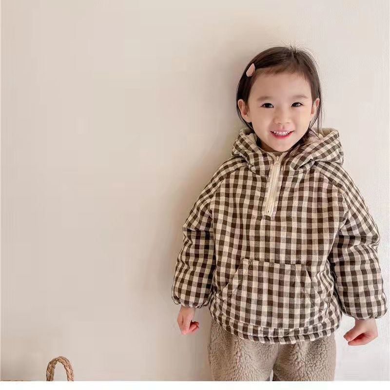 Moda xadrez crianças jaqueta 2 - Winter Clothing Baby Boy avaliação e preço