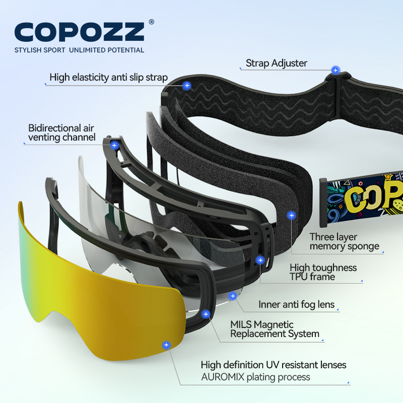 Copozz óculos de esqui de inve - Winter Clothing Layers avaliação e preço