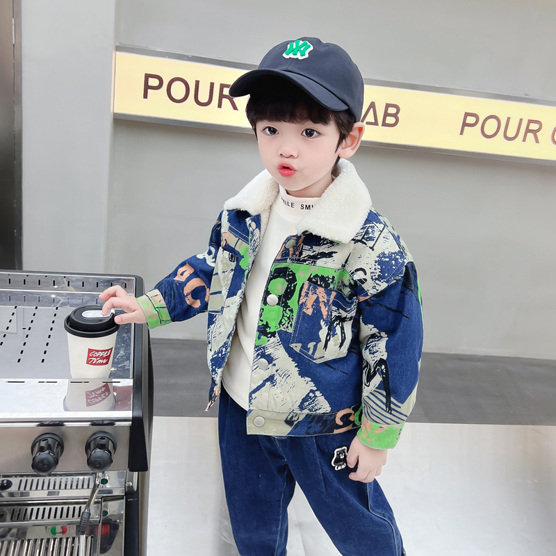 Crianças bebê quente denim jaq - Winter Clothing Drawing avaliação e preço