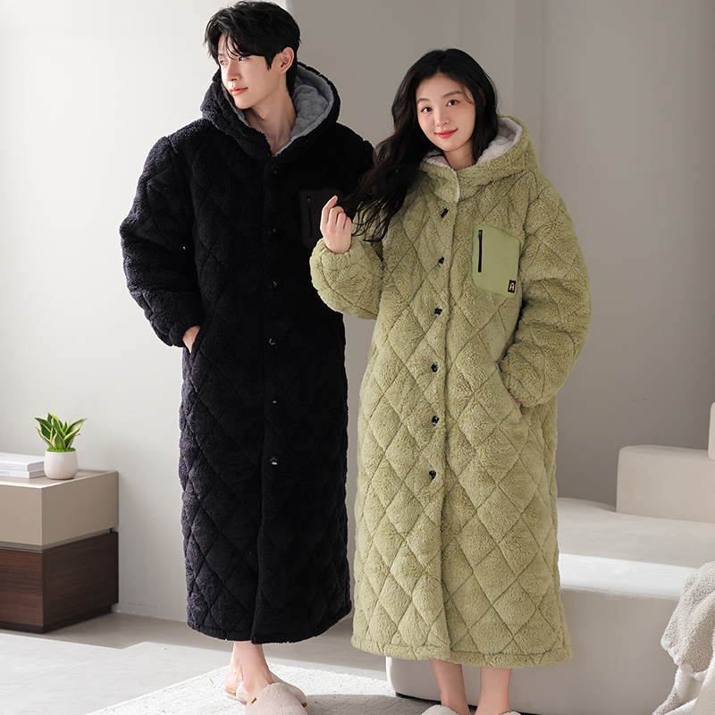 Casal de inverno robe pijamas  - Winter Clothing Layers avaliação e preço