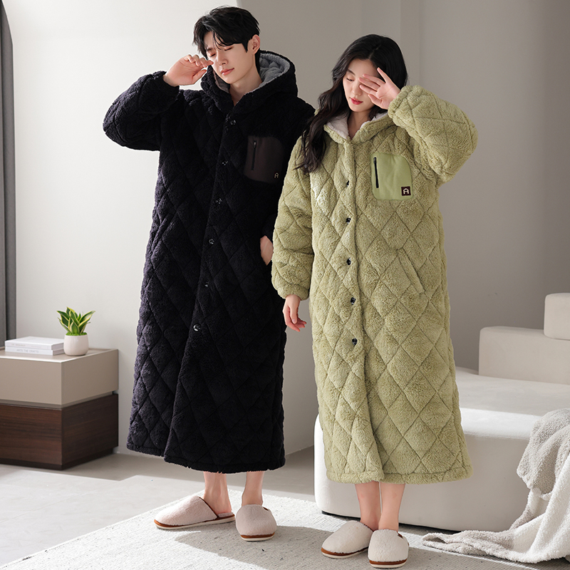 Casal de inverno robe pijamas  - Winter Clothing Layers avaliação e preço